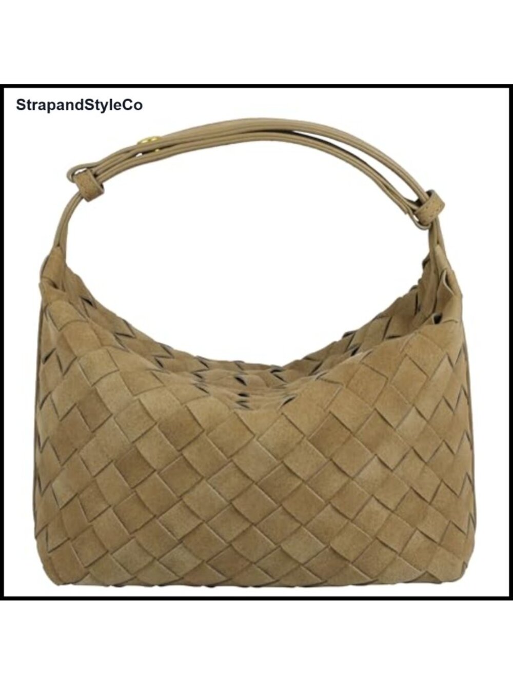 Faux Suede Woven Hobo Handbag Small Shoulder Bag